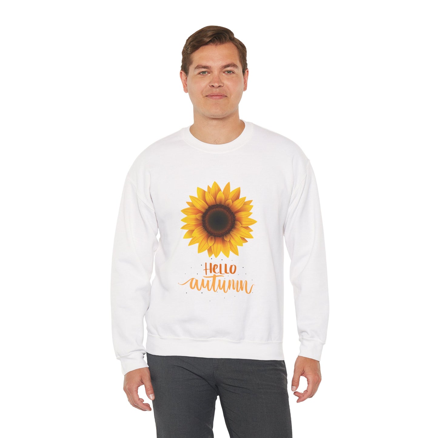 Hello Autumn Sunflower Crewneck Sweatshirt