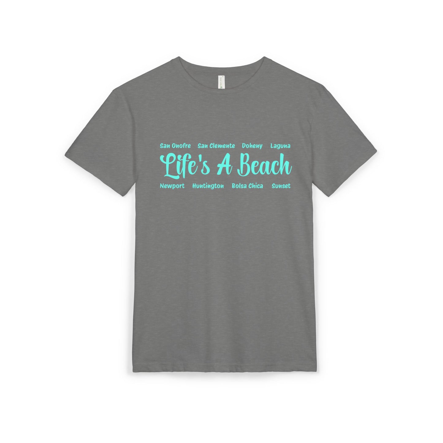 Life’s A Beach – Orange County Unisex Sueded T-Shirt | Beach Lover Tee
