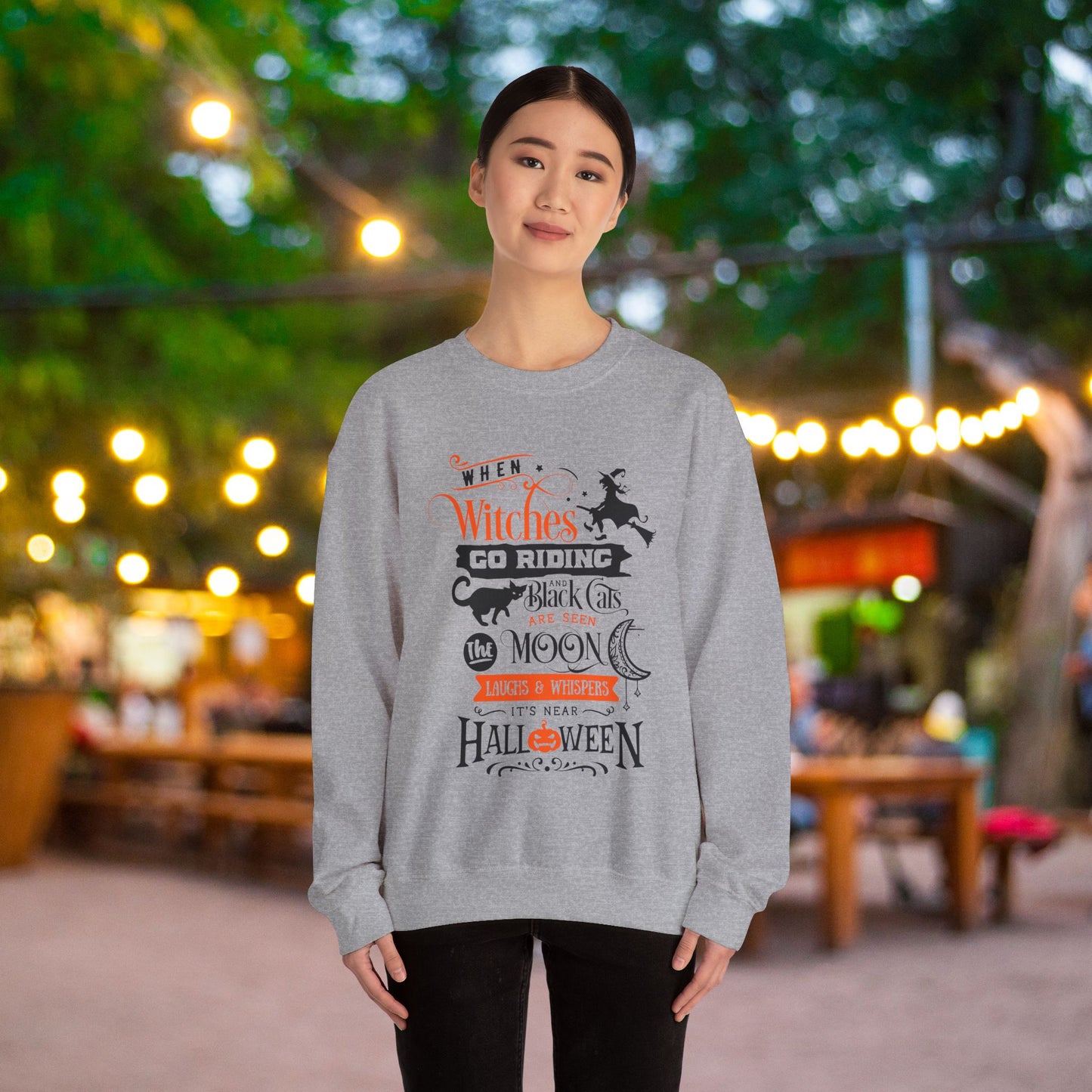 When Witches Go Riding Halloween Crewneck Sweatshirt
