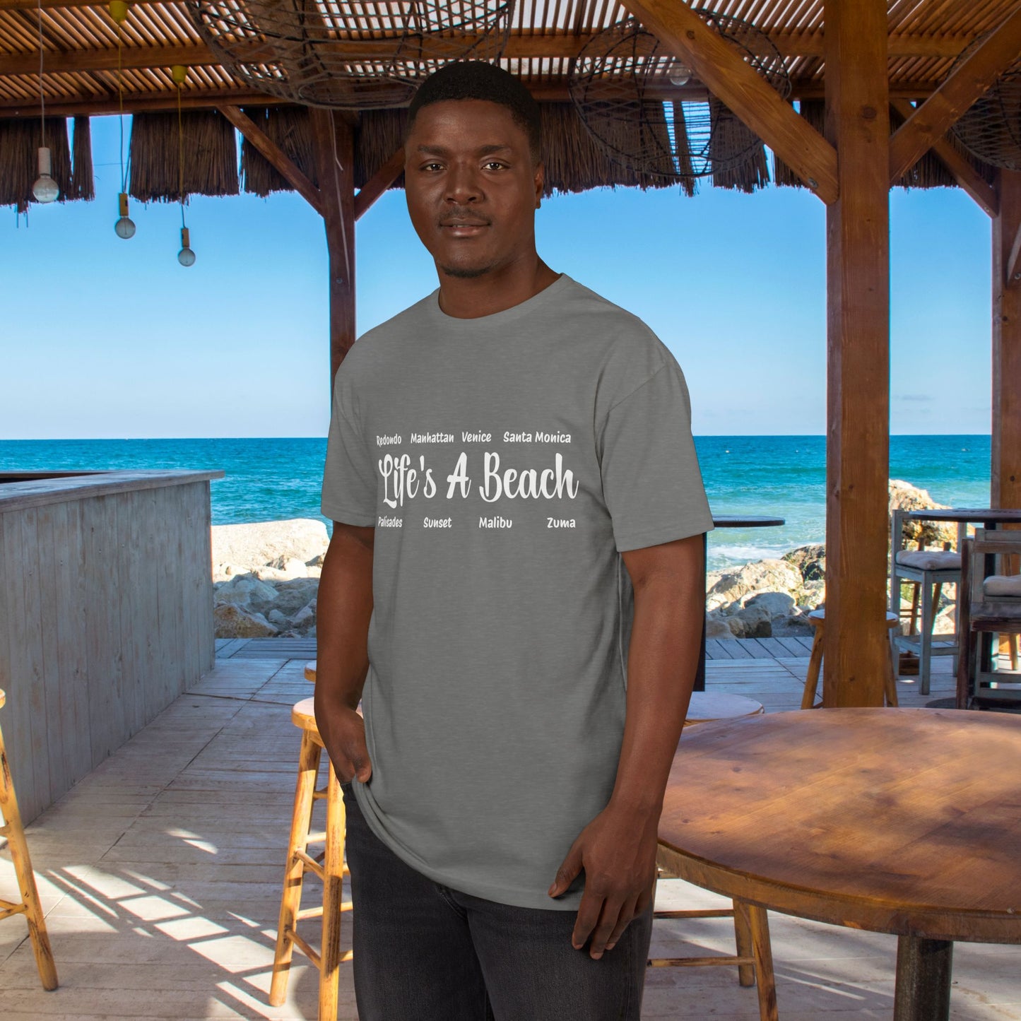 Life’s A Beach – Los Angeles Unisex Sueded T-Shirt | Beach Lover Tee