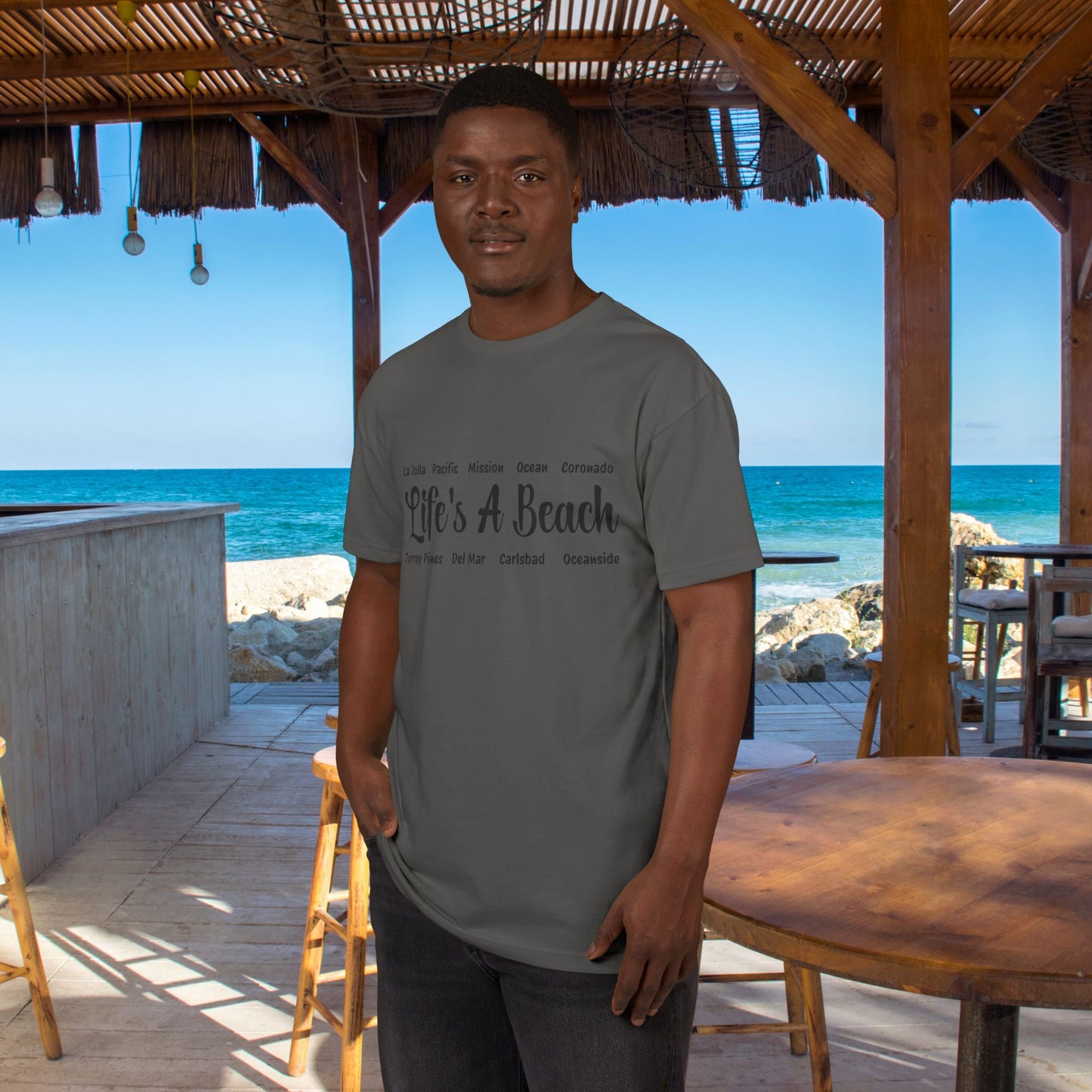 Life’s A Beach – San Diego Unisex Sueded T-Shirt | Beach Lover Tee