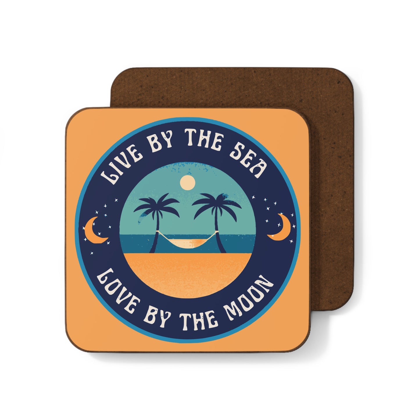 Live By The Sea Love By The Moon Coaster in Sunset