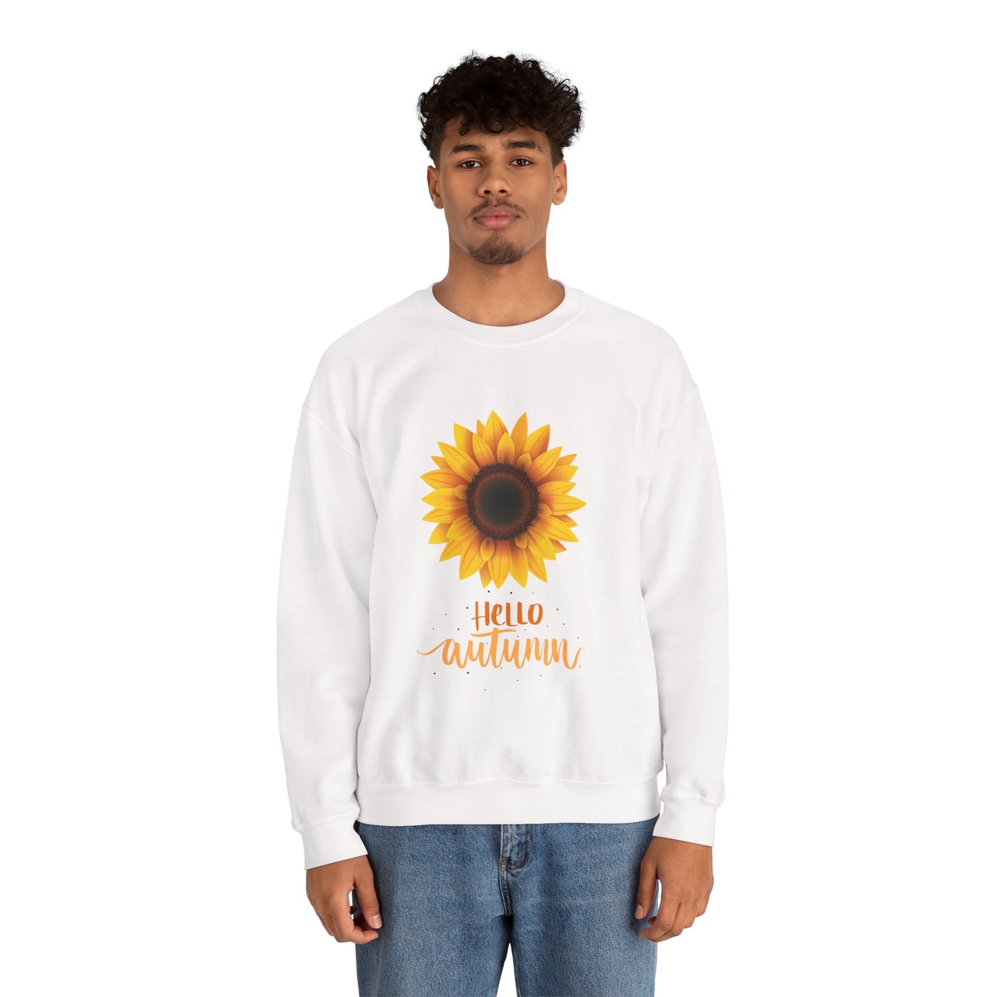 Hello Autumn Sunflower Crewneck Sweatshirt
