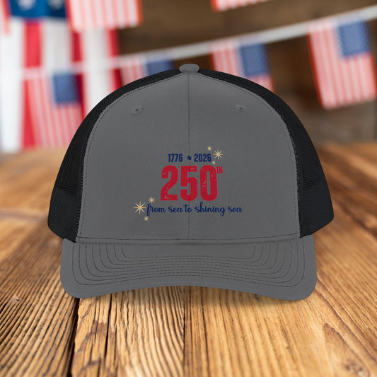 250th Anniversary Trucker Cap - "From Sea to Shining Sea" Patriotic Snapback Hat