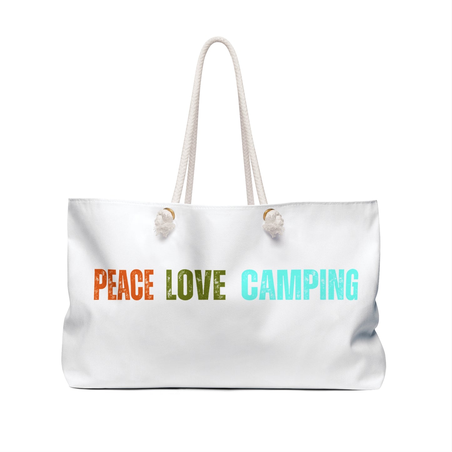 Peace Love Camping Canvas Weekender Bag