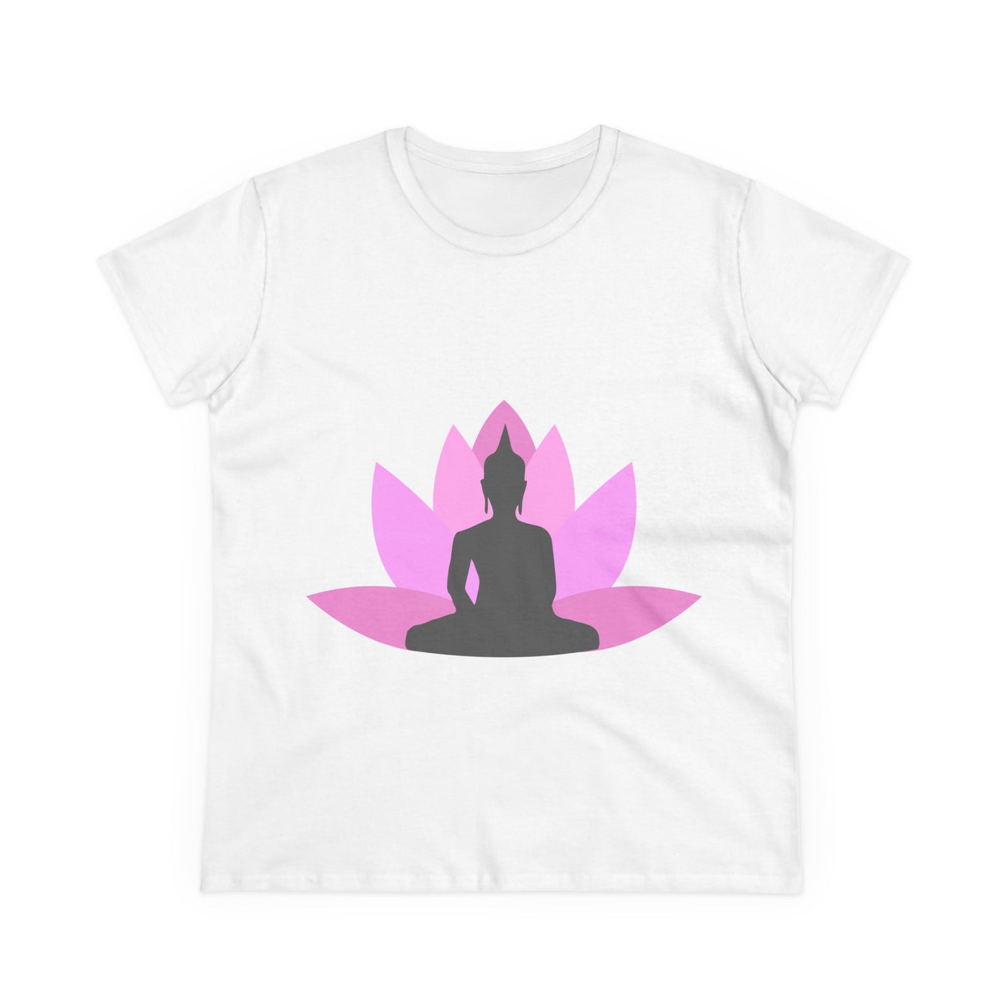 Buddha + Lotus Flower Bubblegum Women's Midweight Cotton Tee
