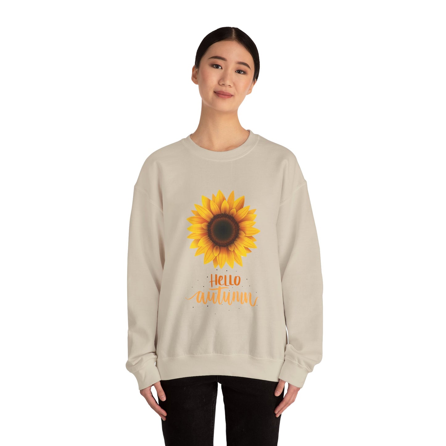 Hello Autumn Sunflower Crewneck Sweatshirt