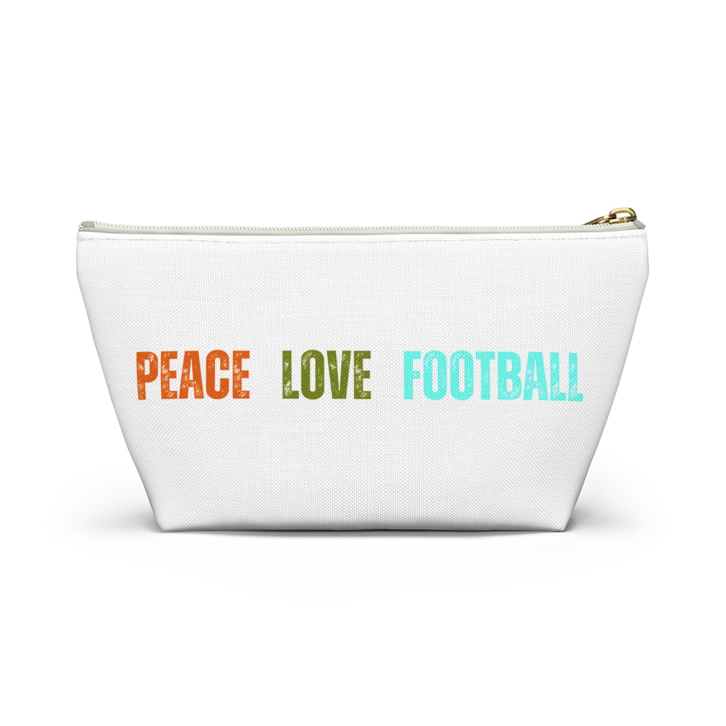 Peace Love Football Accessory Pouch w T-bottom