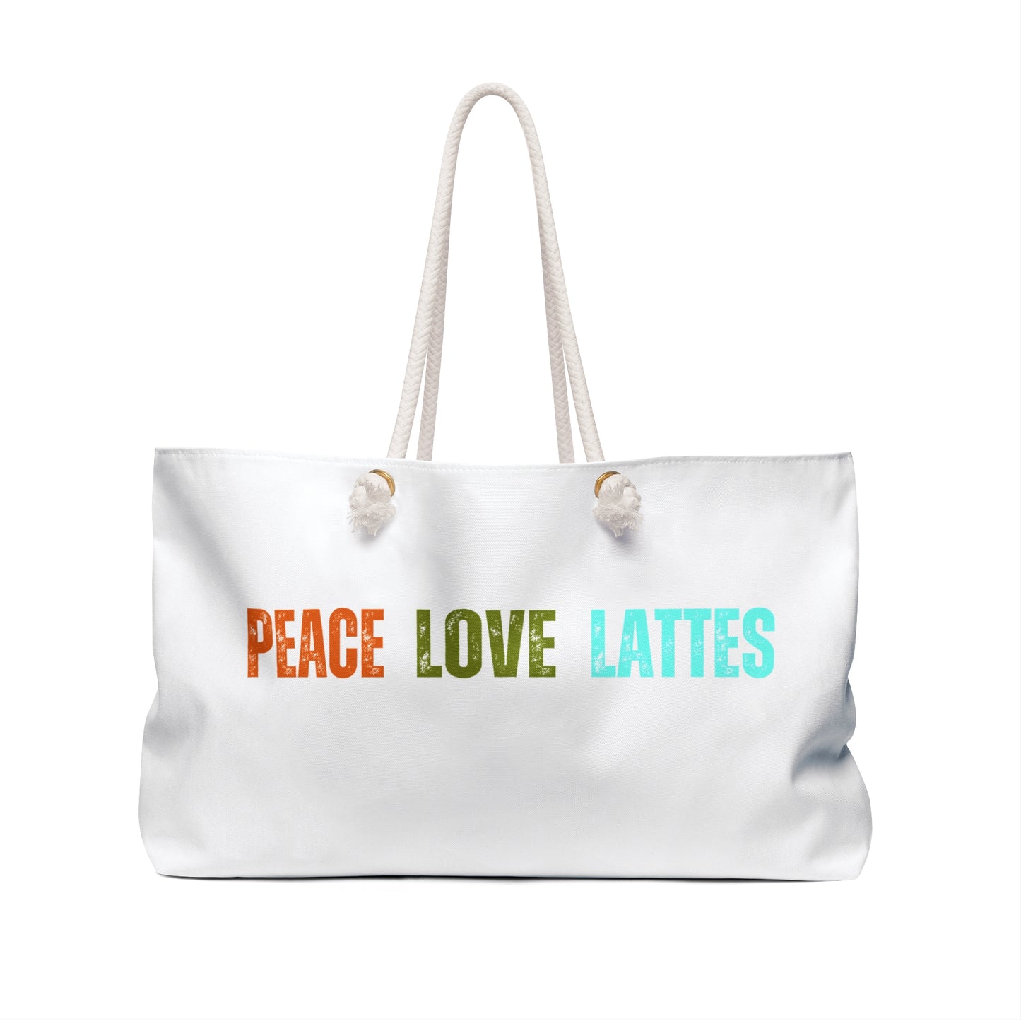 Peace Love Lattes Canvas Weekender Bag