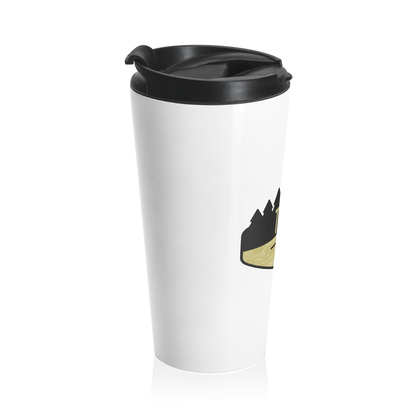 Wooden Hiking Trail Sign Stainless Steel Travel Mug in Snow