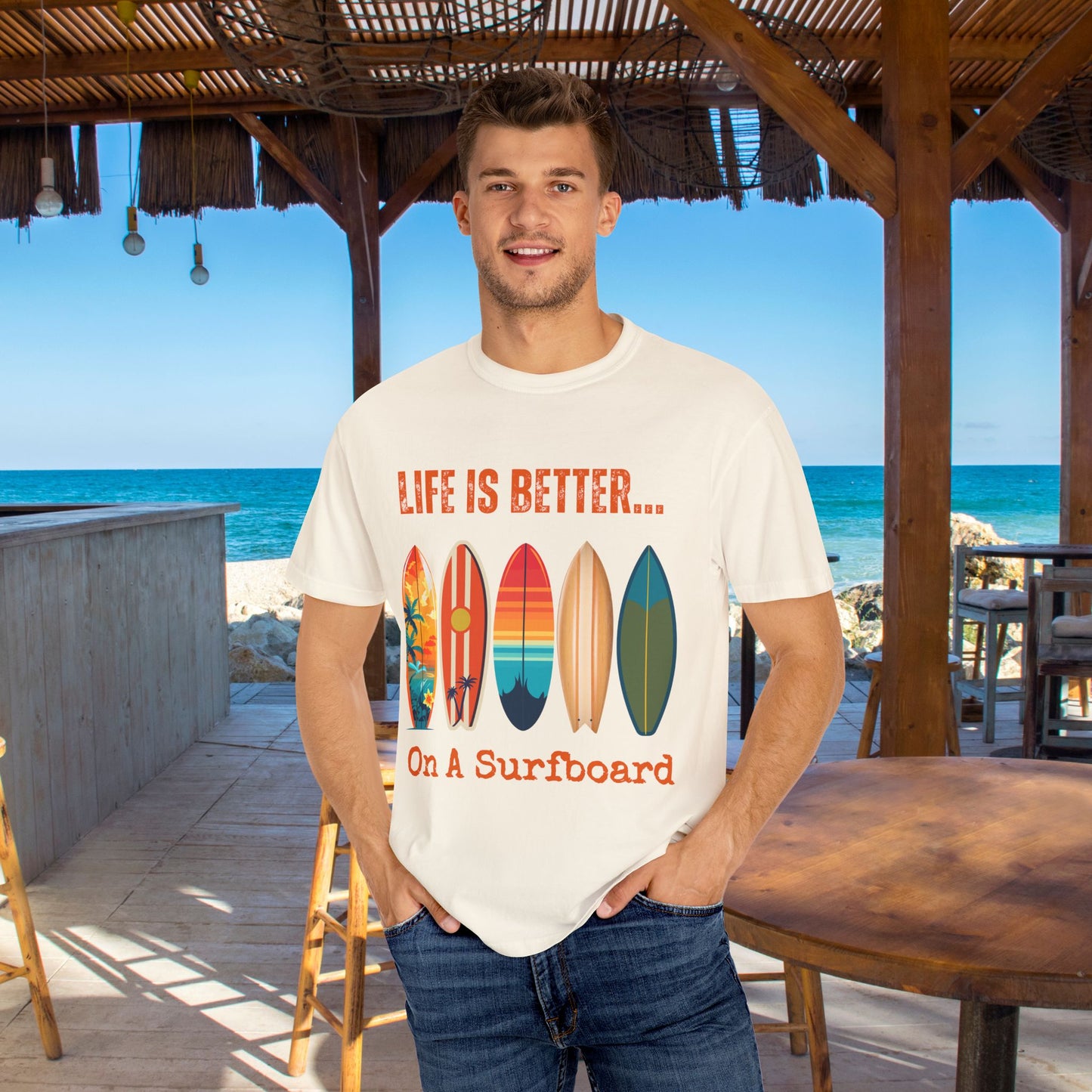 Life Is Better...On A Surfboard Unisex Graphic T-shirt