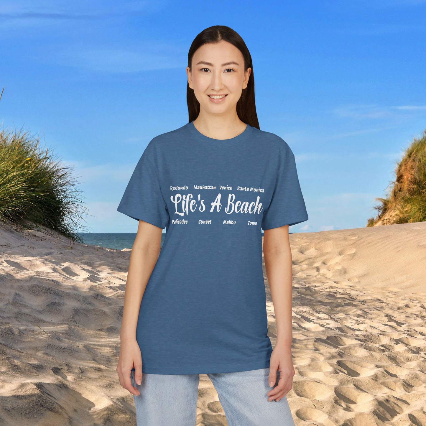 Life’s A Beach – Los Angeles Unisex Sueded T-Shirt | Beach Lover Tee