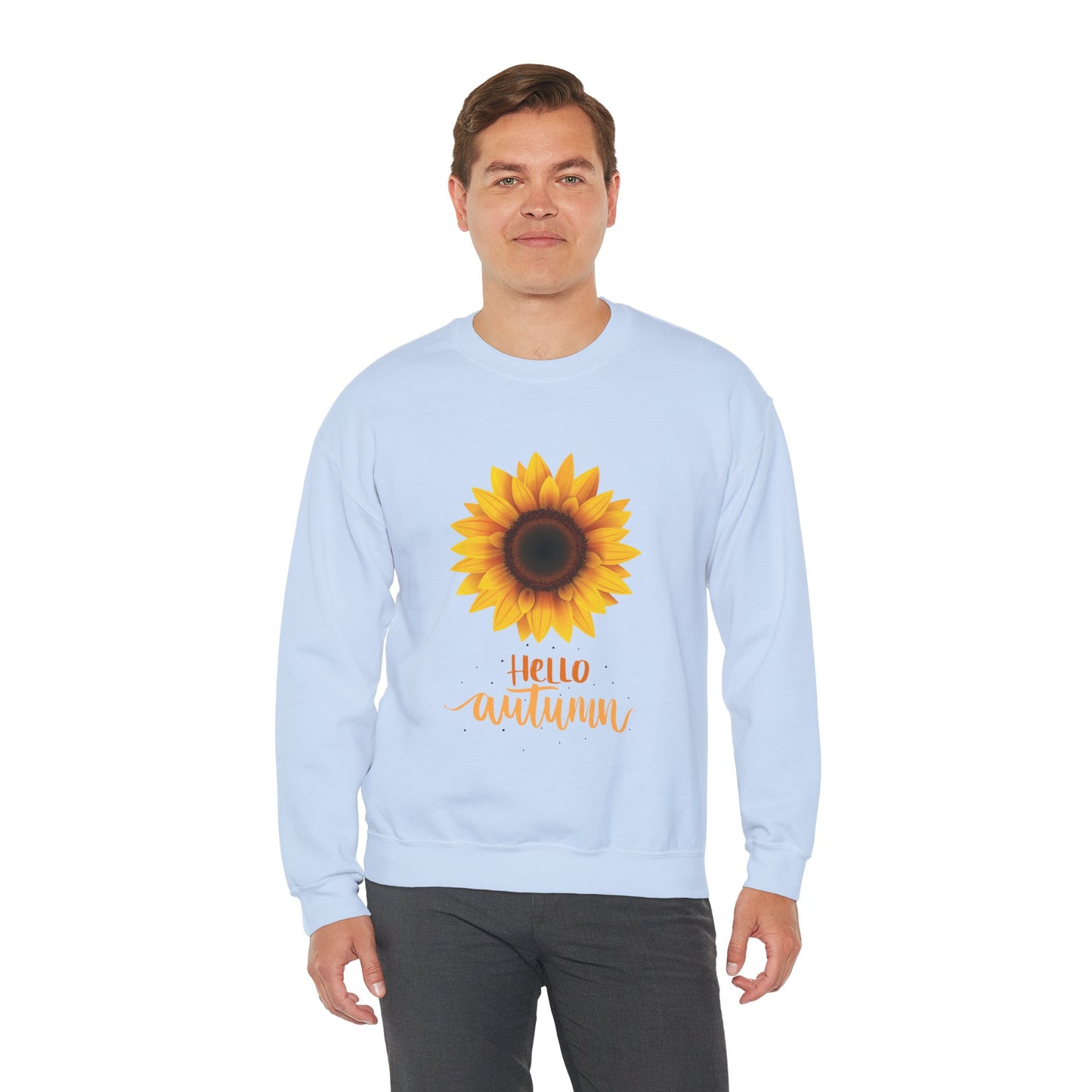 Hello Autumn Sunflower Crewneck Sweatshirt