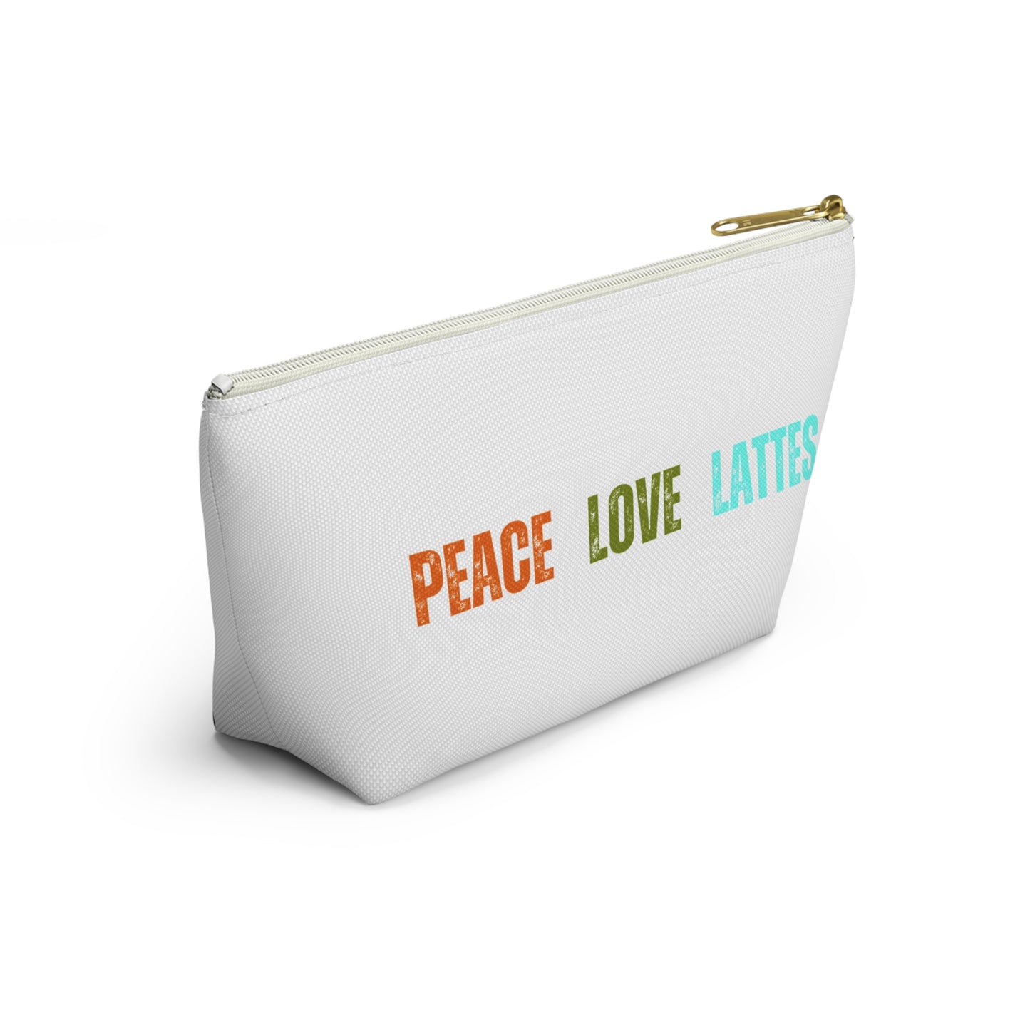 Peace Love Lattes Accessory Pouch w T-bottom