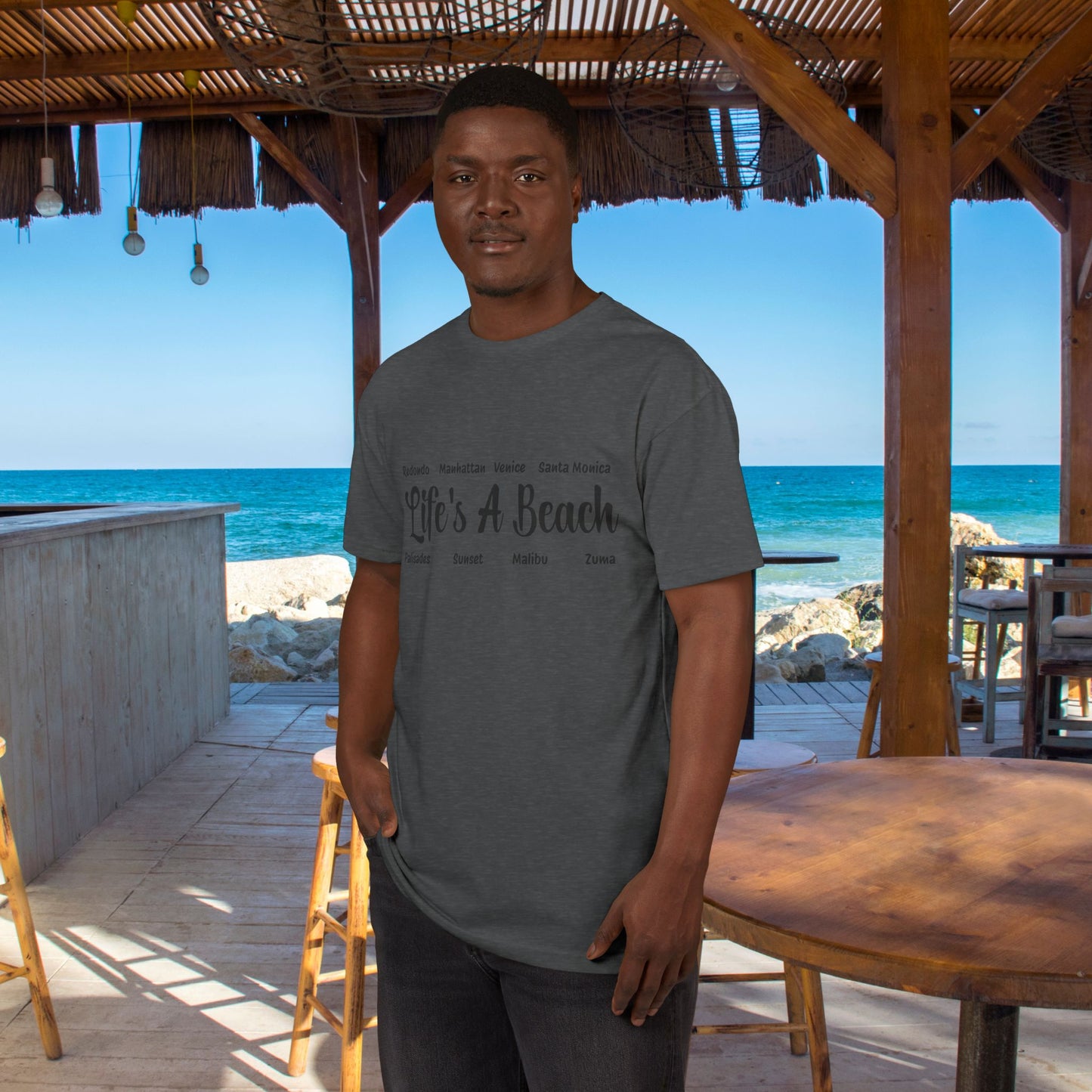 Life’s A Beach – Los Angeles Unisex Sueded T-Shirt | Beach Lover Tee
