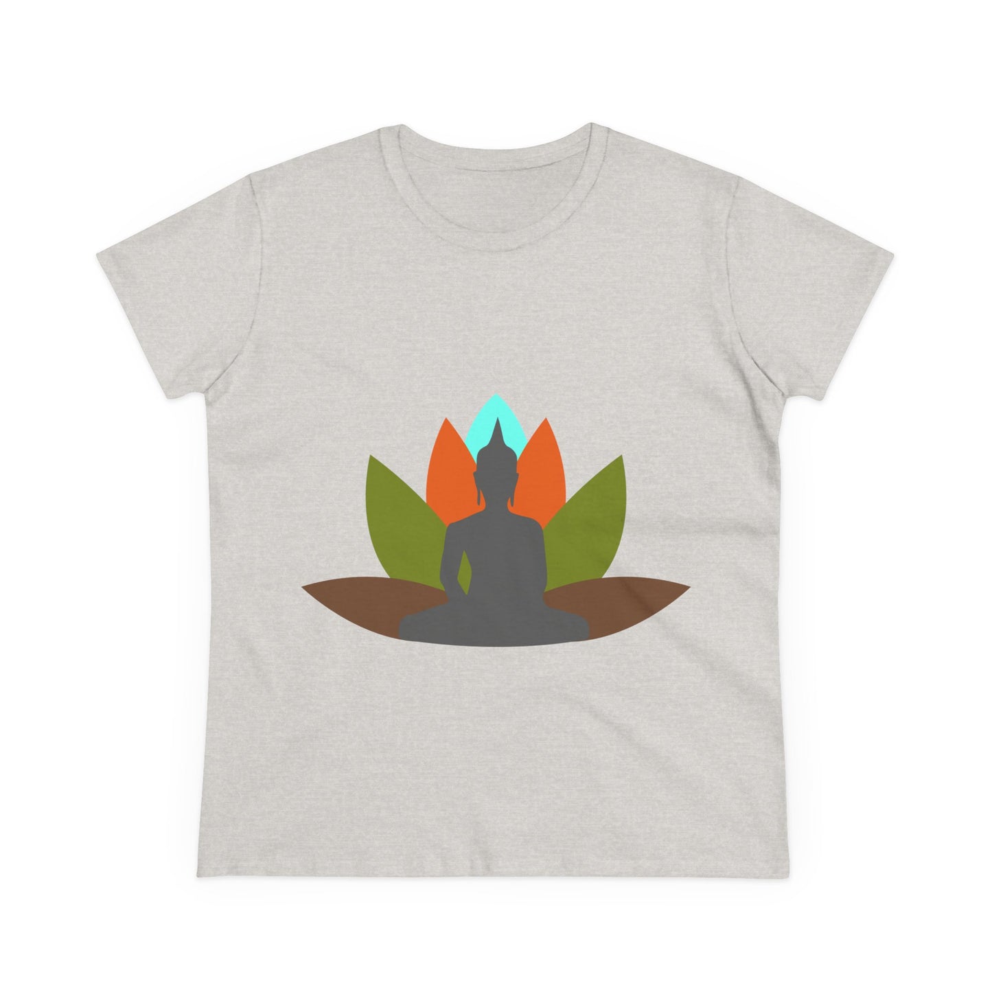Buddha + Lotus Flower Earth Women's Midweight Cotton Tee