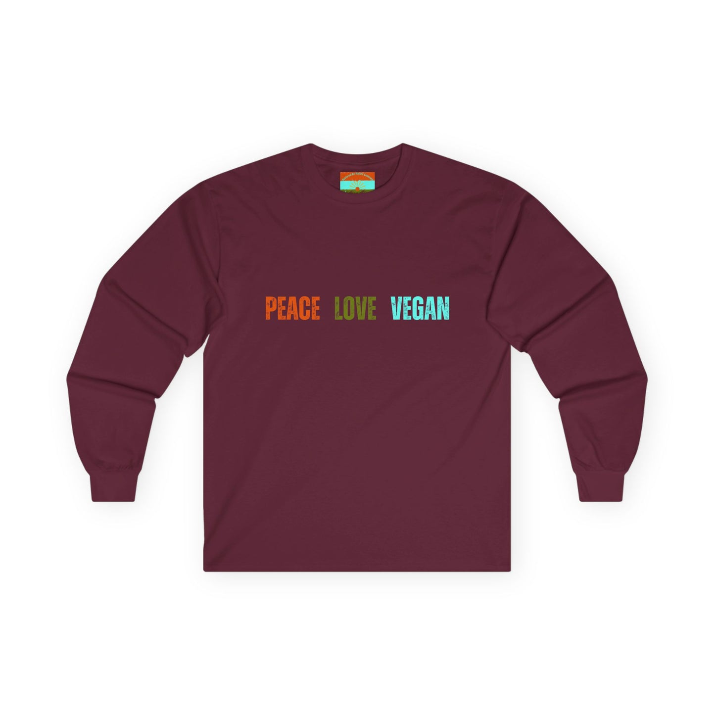 Peace Love Vegan Ultra Cotton Long Sleeve Tee