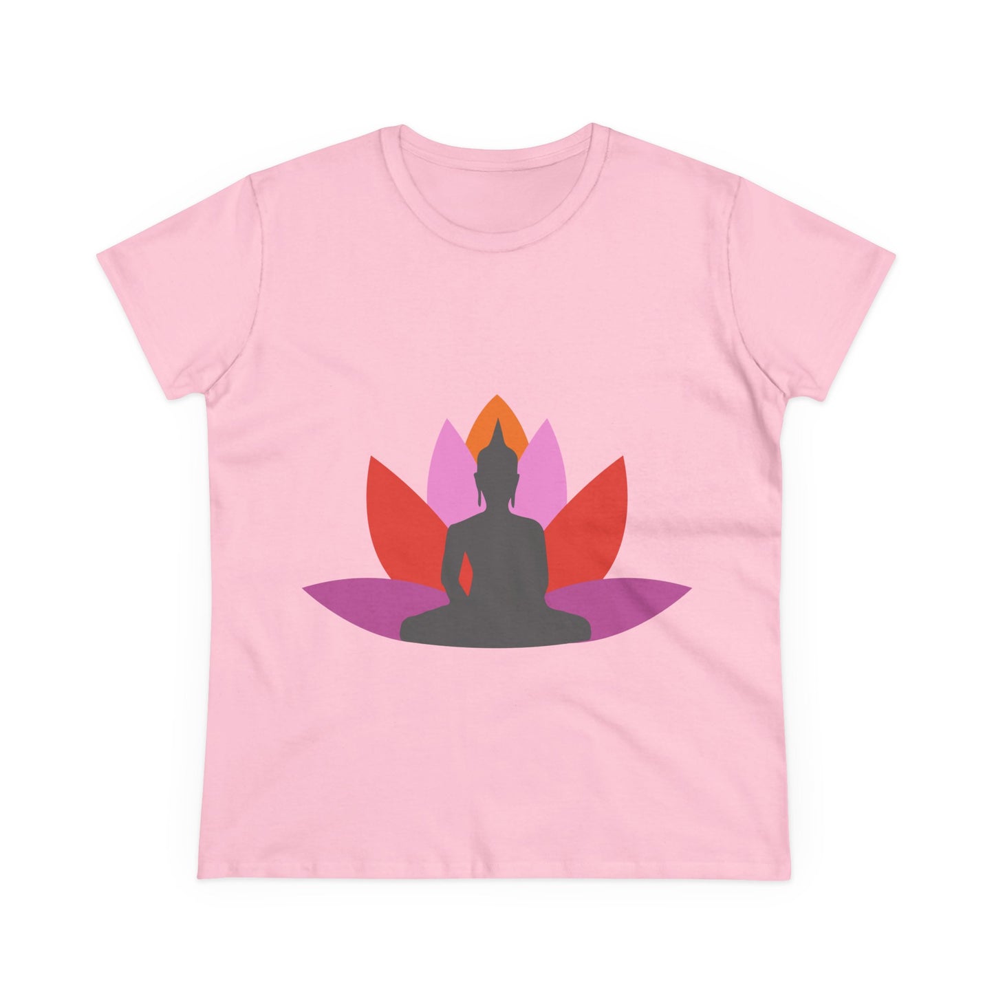 Buddha + Lotus Flower Tropical Women's Midweight Cotton Tee