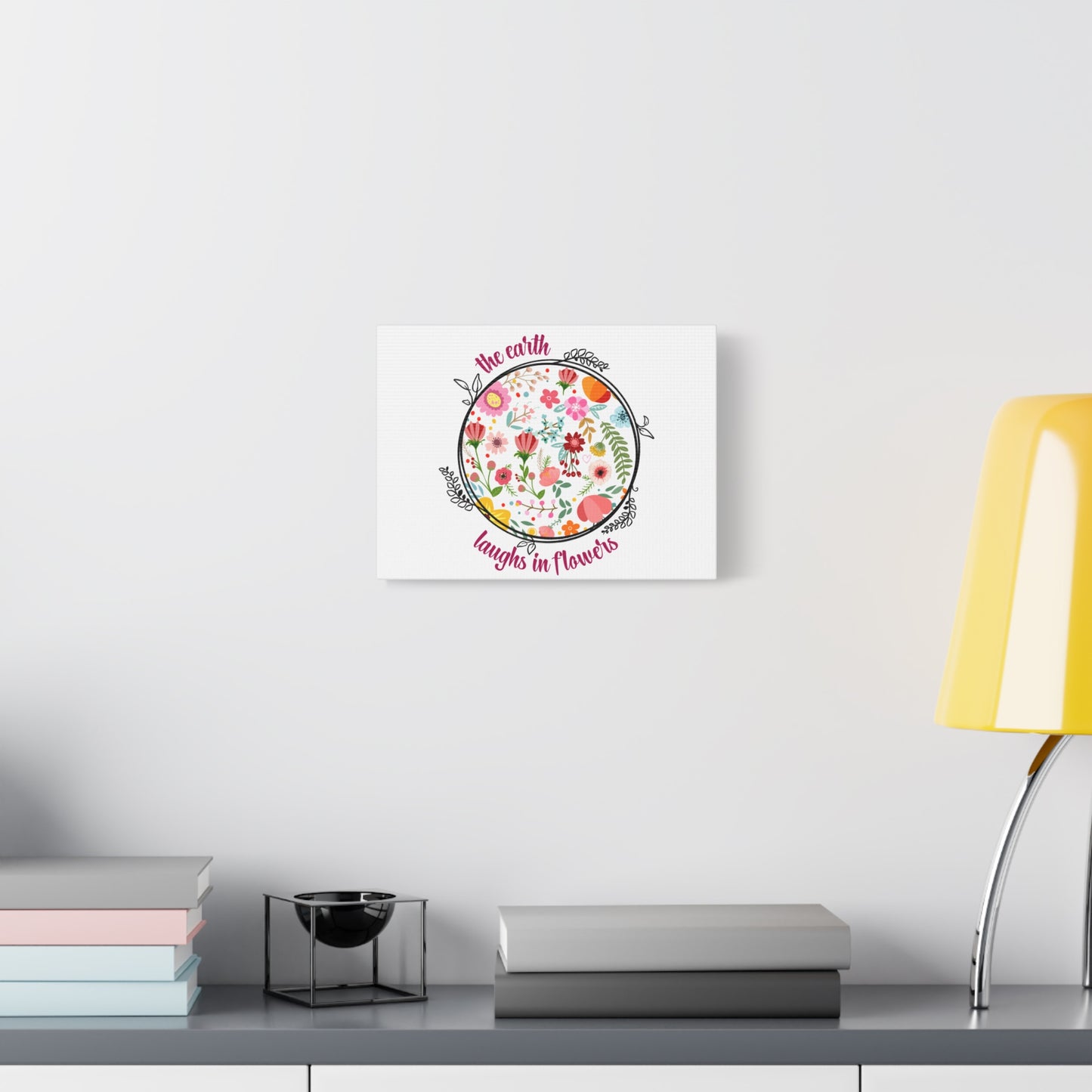 Floral Wall Art – “The Earth Laughs in Flowers” Matte Canvas