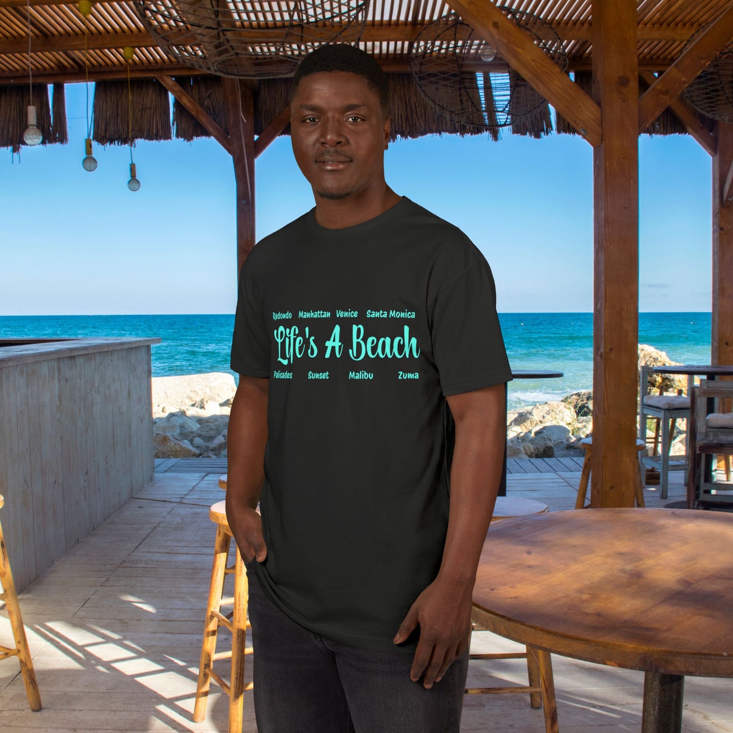 Life’s A Beach – Los Angeles Unisex Sueded T-Shirt | Beach Lover Tee