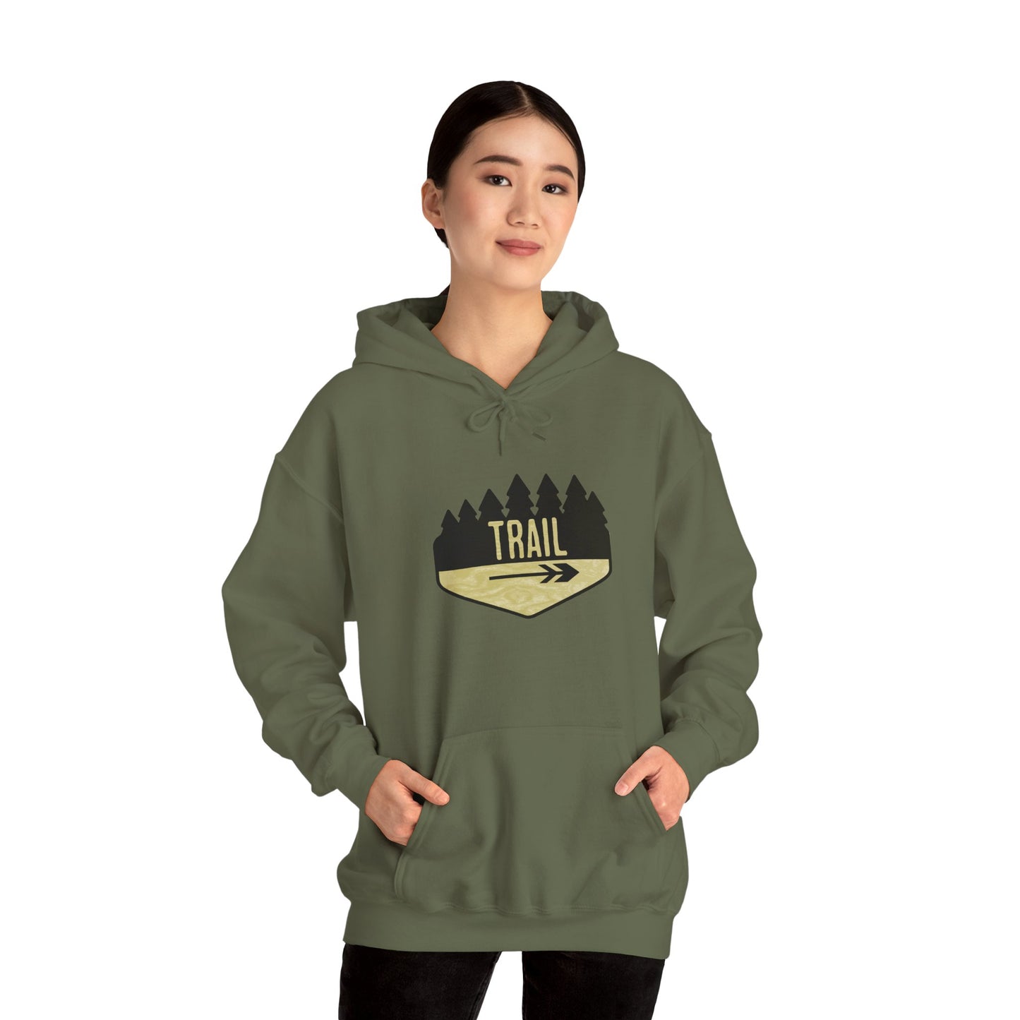 Wooden Hiking Trail Sign Hoodie