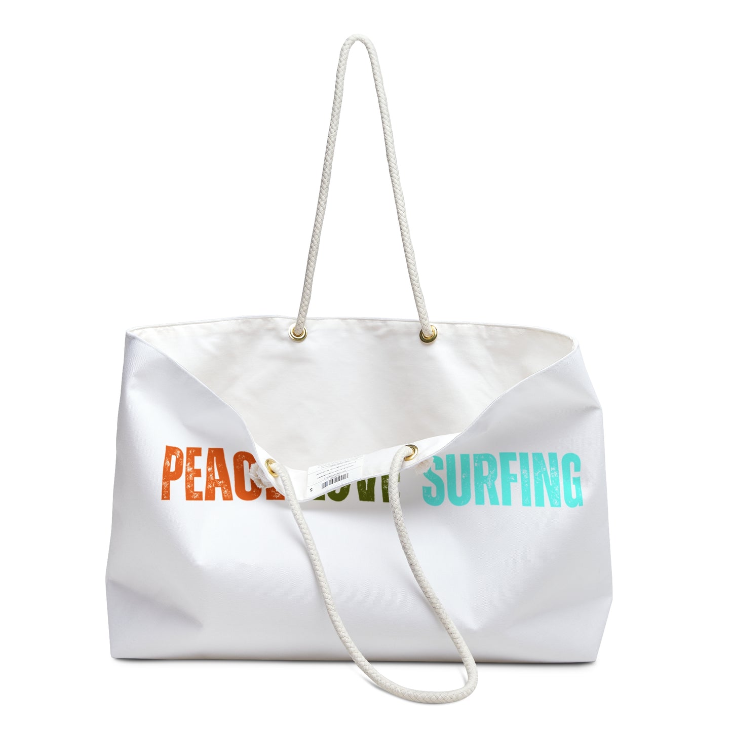 Peace Love Surfing Canvas Weekender Bag