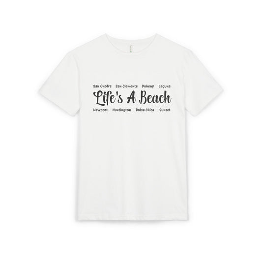 Life’s A Beach – Orange County Unisex Sueded T-Shirt | Beach Lover Tee