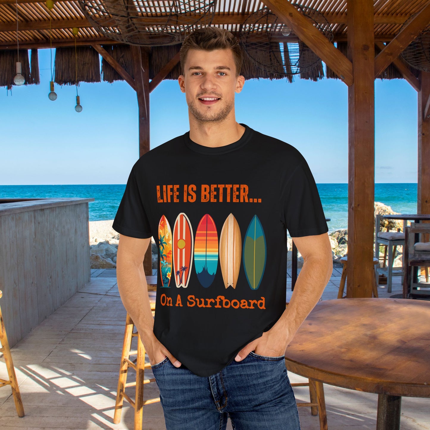 Life Is Better...On A Surfboard Unisex Graphic T-shirt