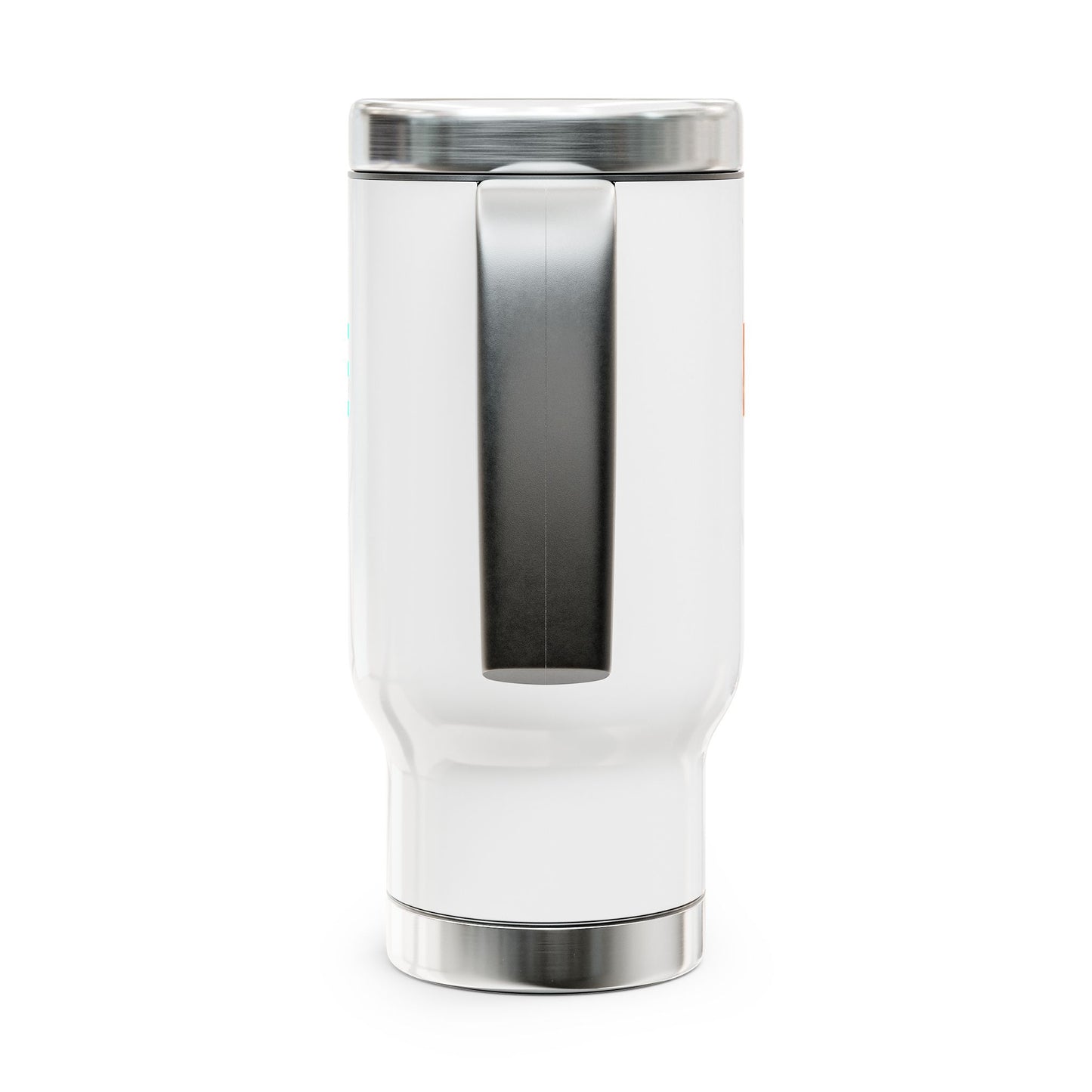 Peace Love Wine Stainless Steel Travel Mug with Handle, 14oz