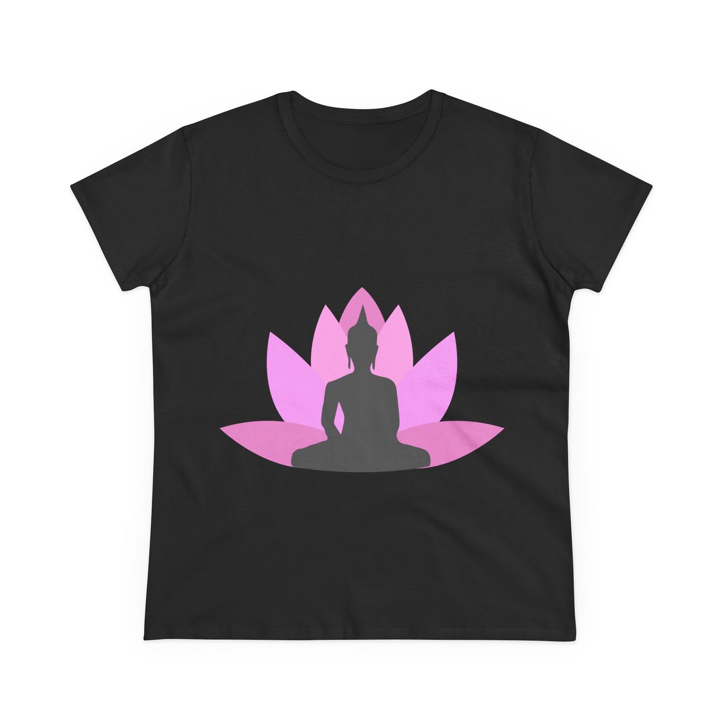 Buddha + Lotus Flower Bubblegum Women's Midweight Cotton Tee