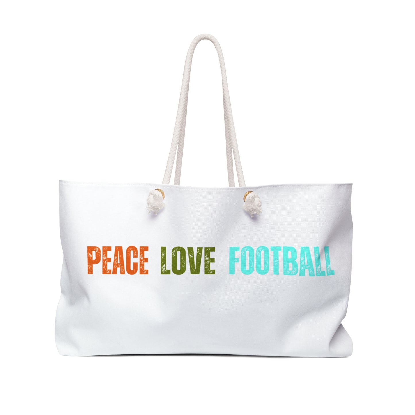 Peace Love Football Canvas Weekender Bag