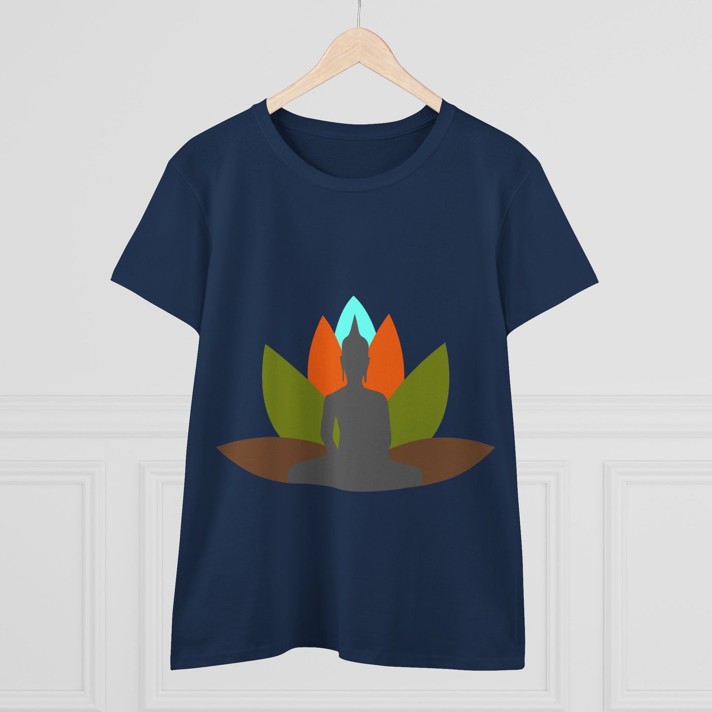 Buddha + Lotus Flower Earth Women's Midweight Cotton Tee
