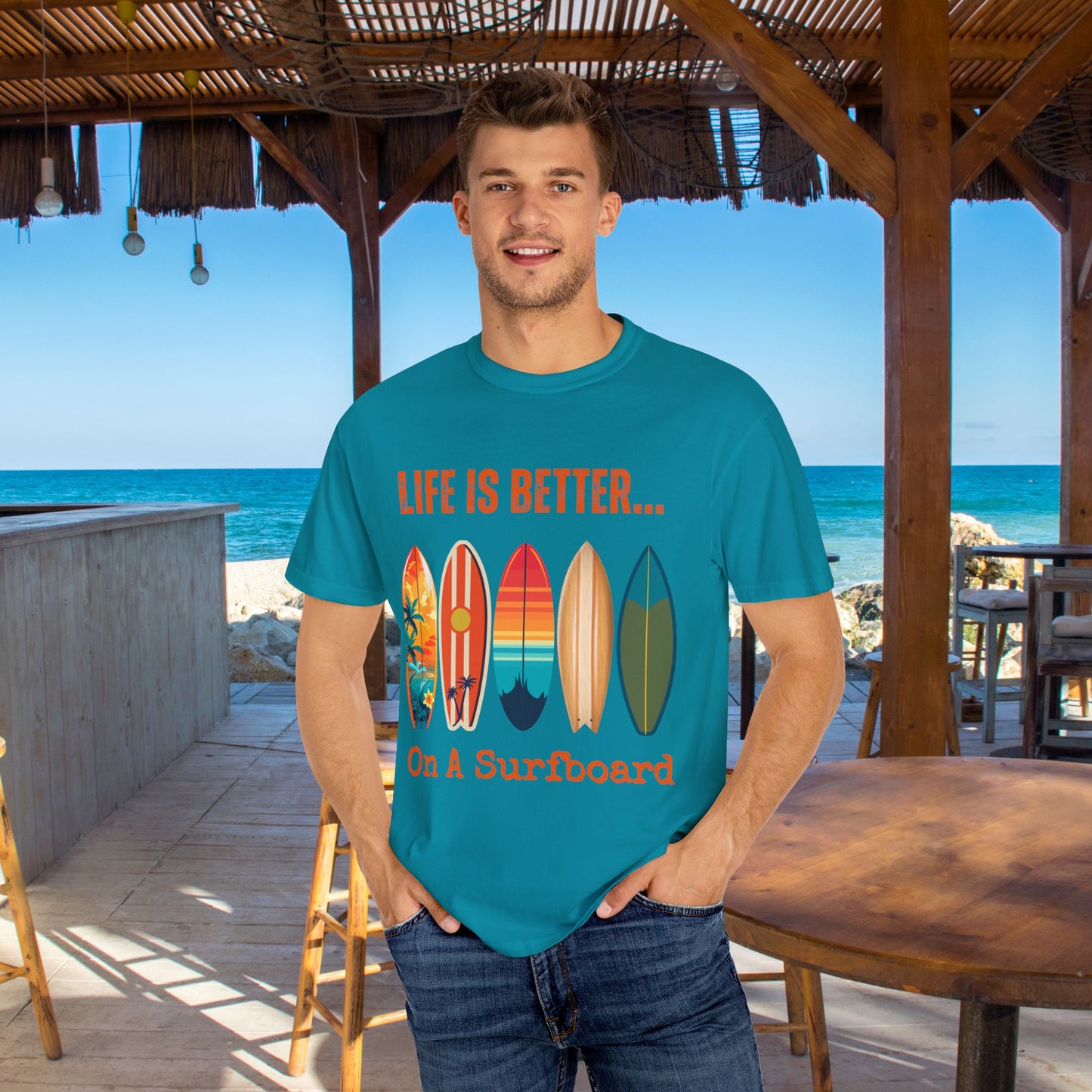 Life Is Better...On A Surfboard Unisex Graphic T-shirt