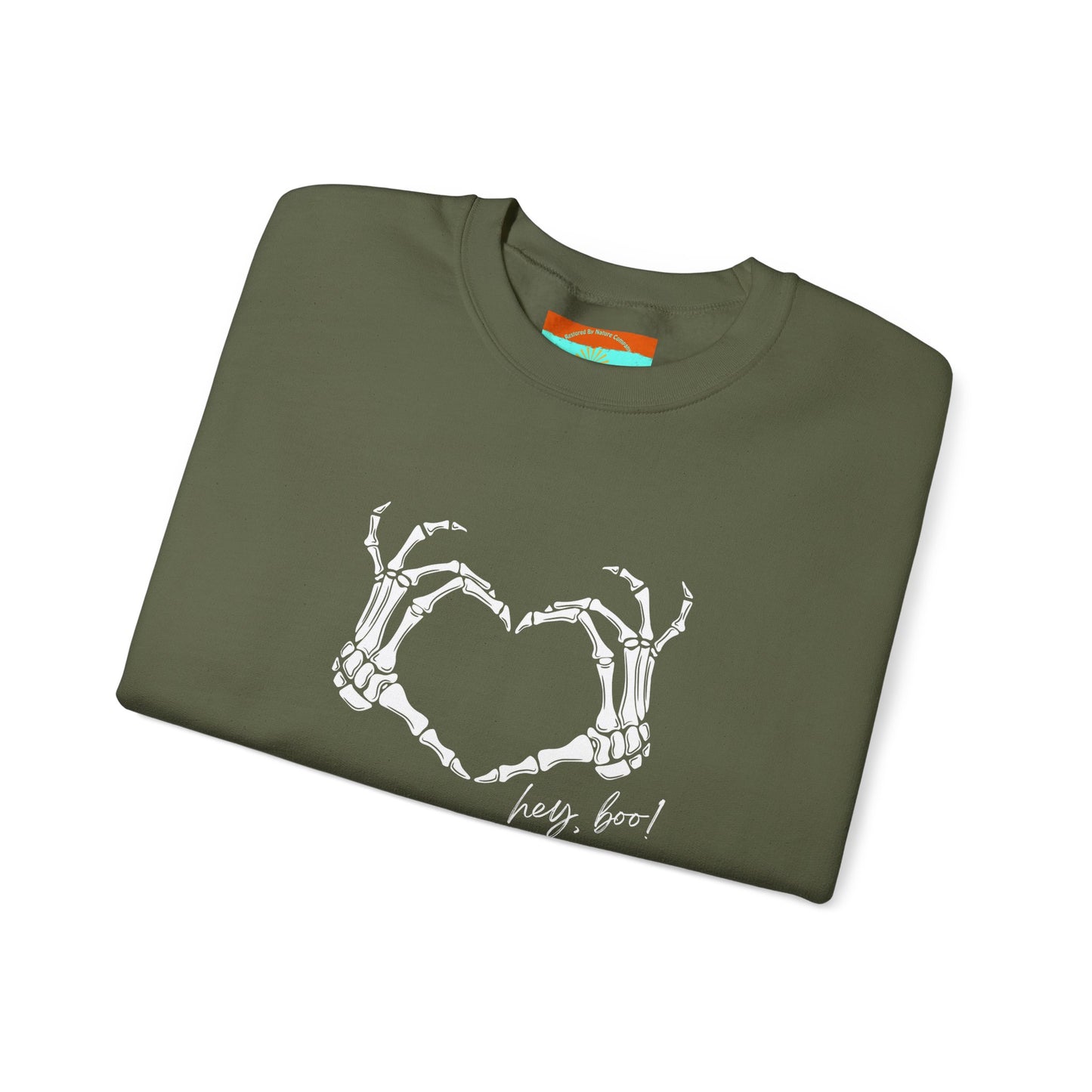 Hey Boo! Skeleton Hands Crewneck Sweatshirt