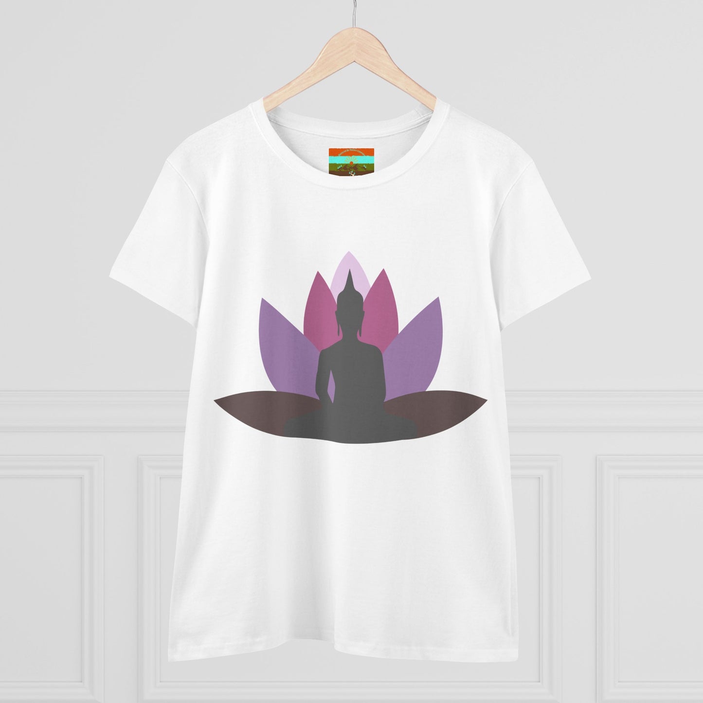 Buddha Lotus Women's Cotton Tee | Mauve | Mindfulness & Yoga Apparel