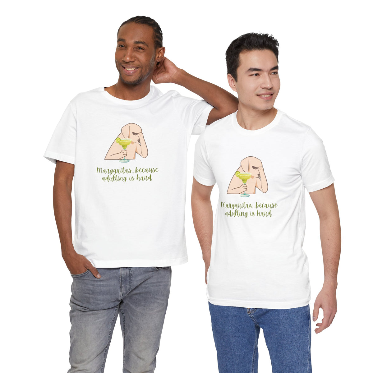 Margaritas...Because Adulting Is Hard | Unisex Jersey T-Shirt