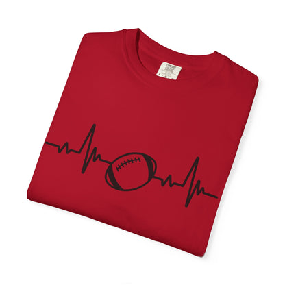 Football Heartbeat Graphic Tee | Soft Cotton T-Shirt for Football Fans