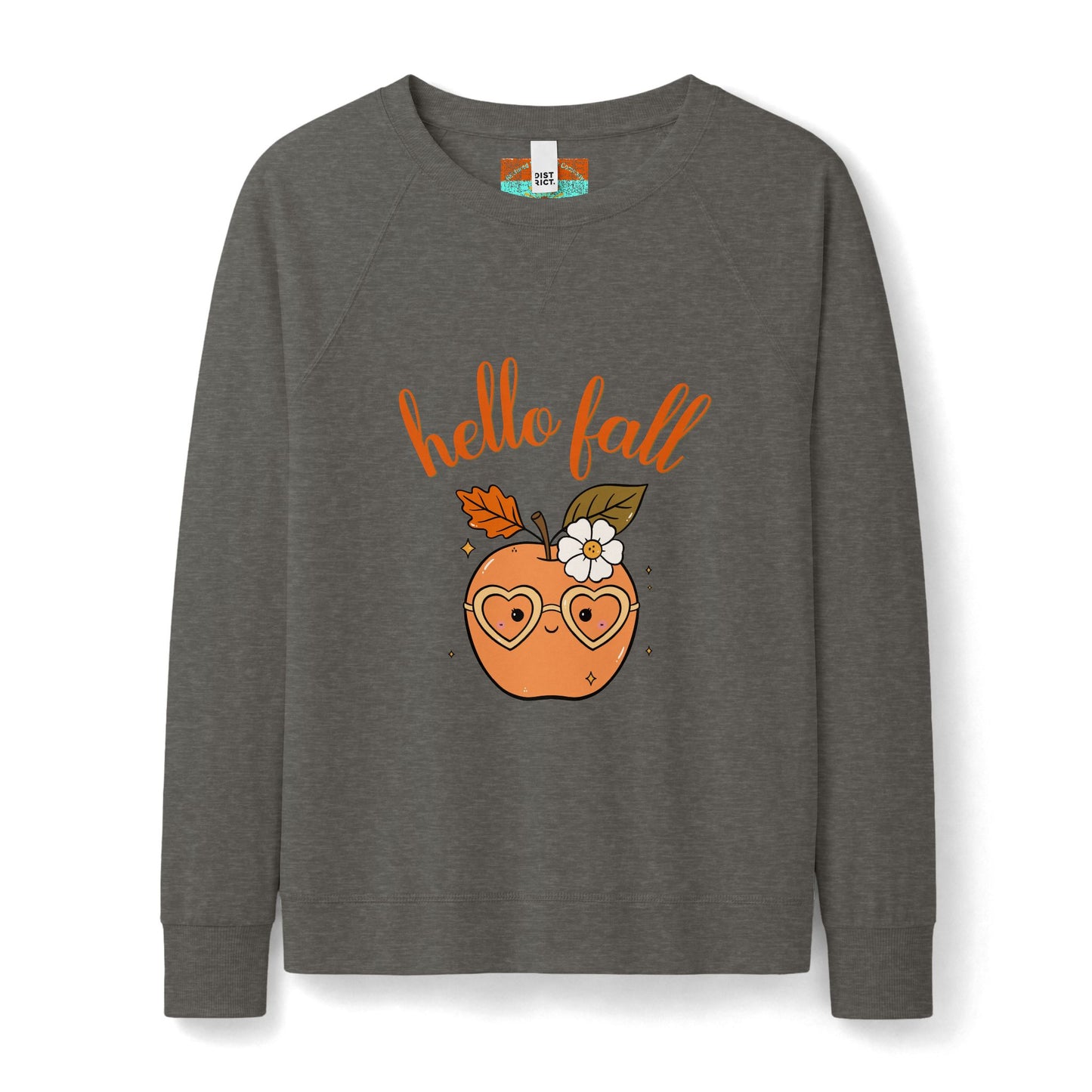 Hello Fall Retro Apple Sweatshirt — Women's Cozy Autumn Crewneck