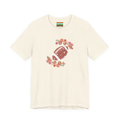 Vintage Floral Football Graphic Tee | 60s Hippie Style