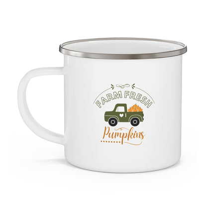 Farm Fresh Pumpkins  Enamel Camping Mug