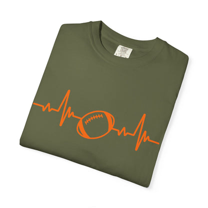 Football Heartbeat Graphic Tee | Soft Cotton T-Shirt for Football Fans