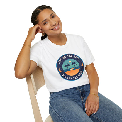 Live By The Sea Love By The Moon | Unisex Soft-style T-Shirt