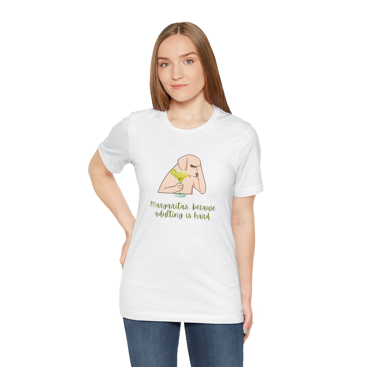 Margaritas...Because Adulting Is Hard | Unisex Jersey T-Shirt