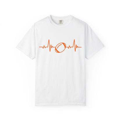 Football Heartbeat Graphic Tee | Soft Cotton T-Shirt for Football Fans