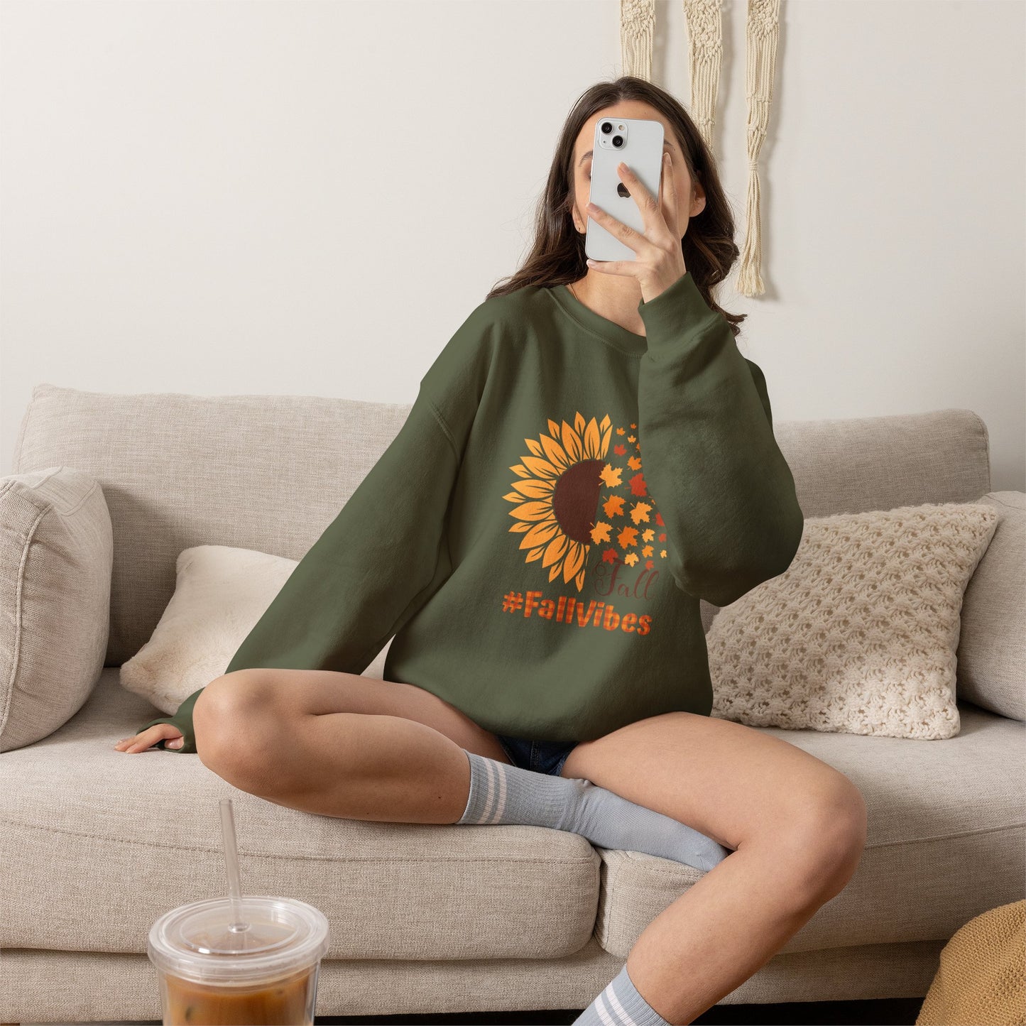 #FallVibes Unisex Heavy Blend Crewneck Sweatshirt