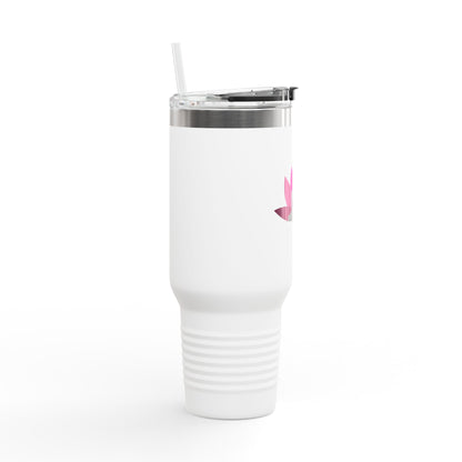 Buddha Lotus 40 oz Insulated Travel Tumbler | Cerise | Meditation & Yoga Drinkware