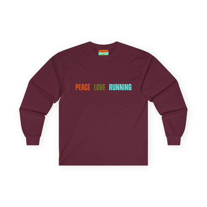 Peace Love Running Ultra Cotton Long Sleeve Tee