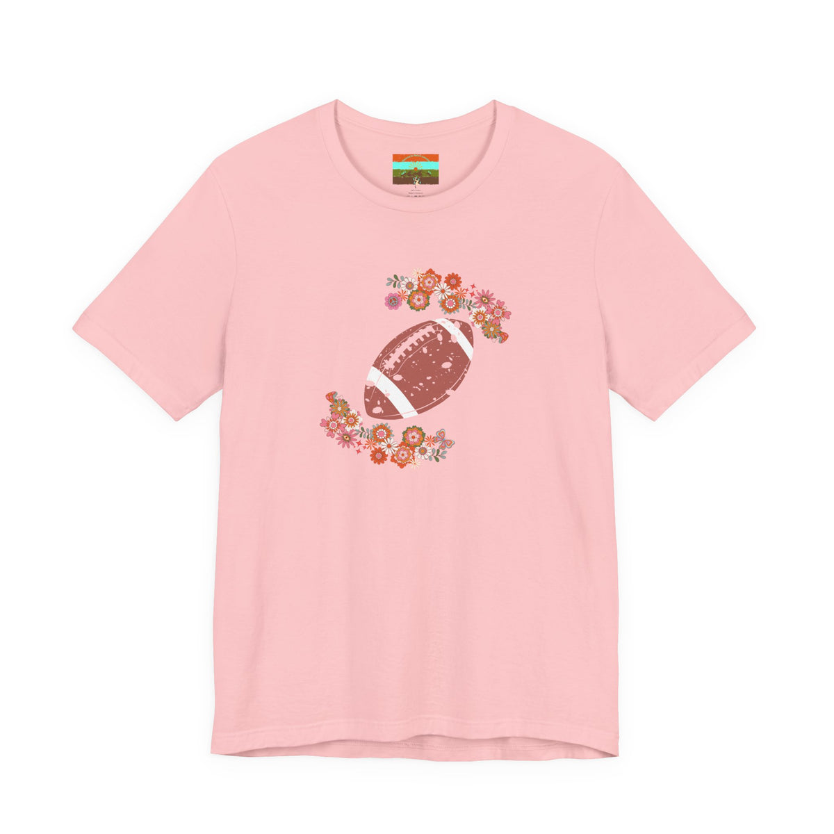 Vintage Floral Football Graphic Tee | 60s Hippie Style
