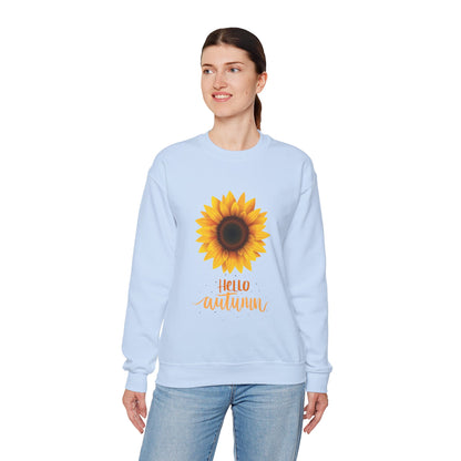Hello Autumn Sunflower Crewneck Sweatshirt