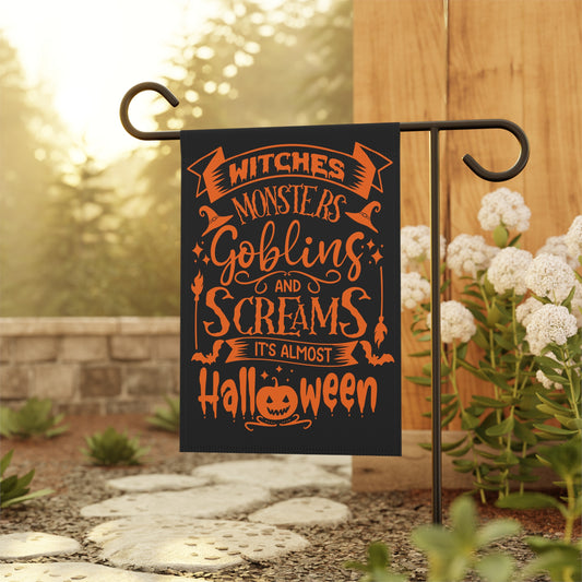 Witches Monsters Goblins & Screams Garden & House Banner